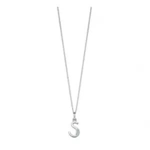 Beginnings Sterling Silver Art Deco Initial S Cubic Zirconia Pendant P4741C