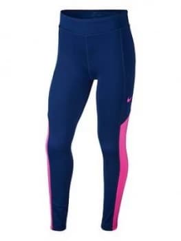 Nike Older Trophy Legging - Navy/Pink