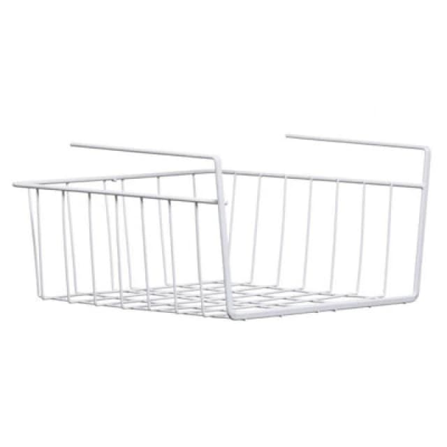 Premier Housewares White Storage Basket Small Under Shelf White