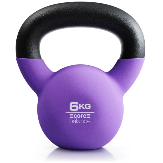 Core Balance Cast Iron Kettlebell Weight Neoprene Coated Home Gym Fitness 4-20kg Purple