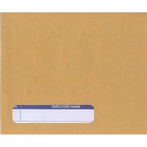 Sage SE45 107mm x 128mm Compatible Wage Envelopes 90gm2 Self Seal Manilla with Window 1 x Pack of 1000