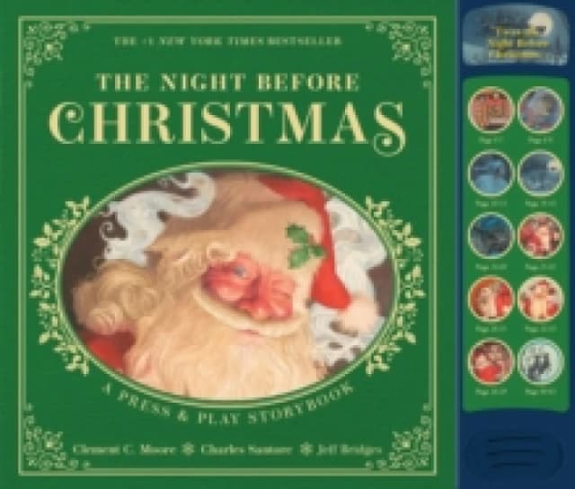 The Night Before Christmas Press and Play Storybook : The Classic Edition Hardcover Book Narrated by Jeff Bridges Hardback