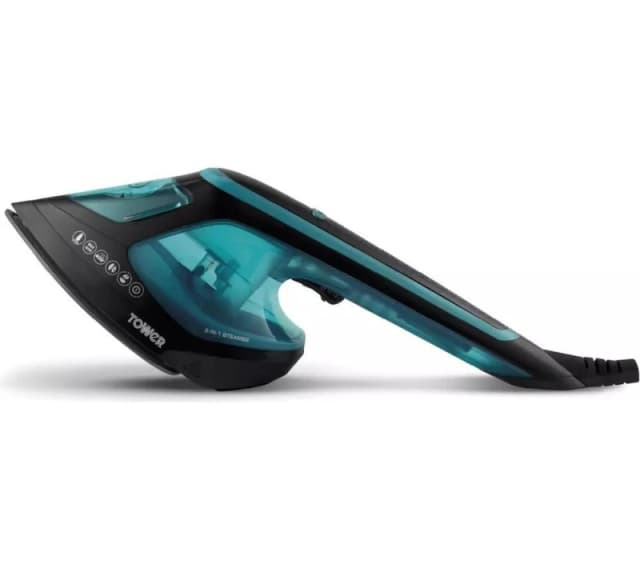 TOWER 2-in-1 Hand Clothes Steamer & Iron - Teal, Blue 5056462394763