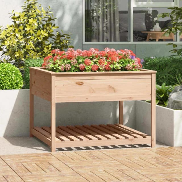 VIDAXL Planter with Shelf 111.5x111.5x81cm Solid Wood Pine Vidaxl 823801