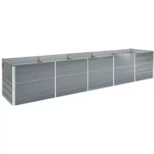 Garden Raised Bed Galvanised Steel 400x80x77cm Grey Vidaxl Grey