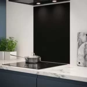 Matt Black Glass Kitchen Splashback 600mm X 750mm