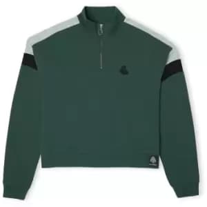 Slytherin House Womens Funnel Neck Cropped Sweater - Green - M