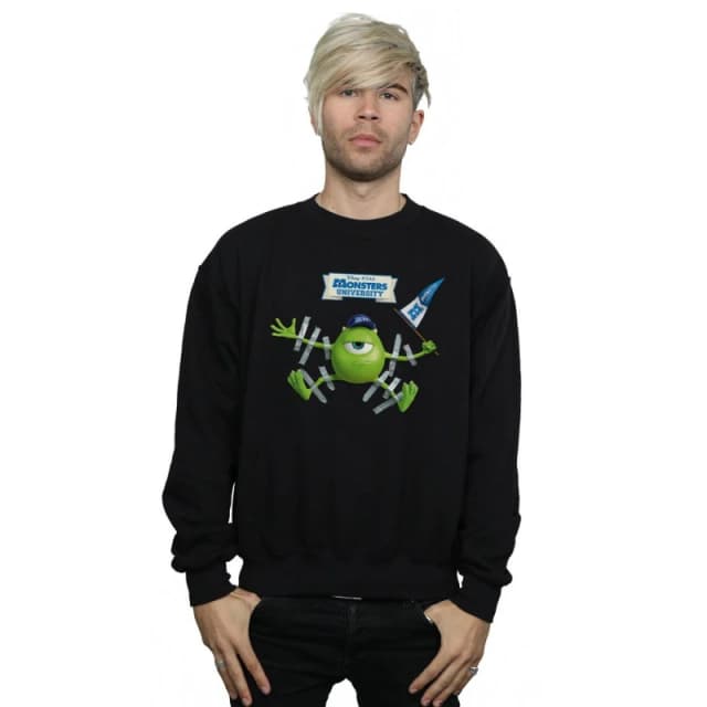 Disney Men Monsters University Taped Mike Sweatshirt in Black Size: Small Black S Male 5057972614204