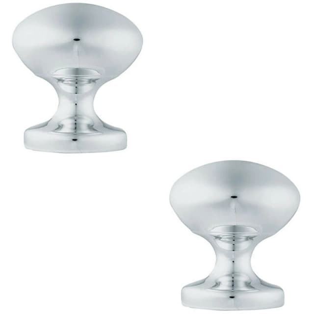 Loops 2x 57mm OCTAGONAL Centre Door Knob Victorian Polished Chrome Outdoor Handle Multi unisex