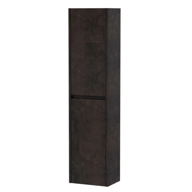 Balterley Square Wall Hung 2 Door Tall Bathroom Unit, 350mm Matt Metallic Slate Grey