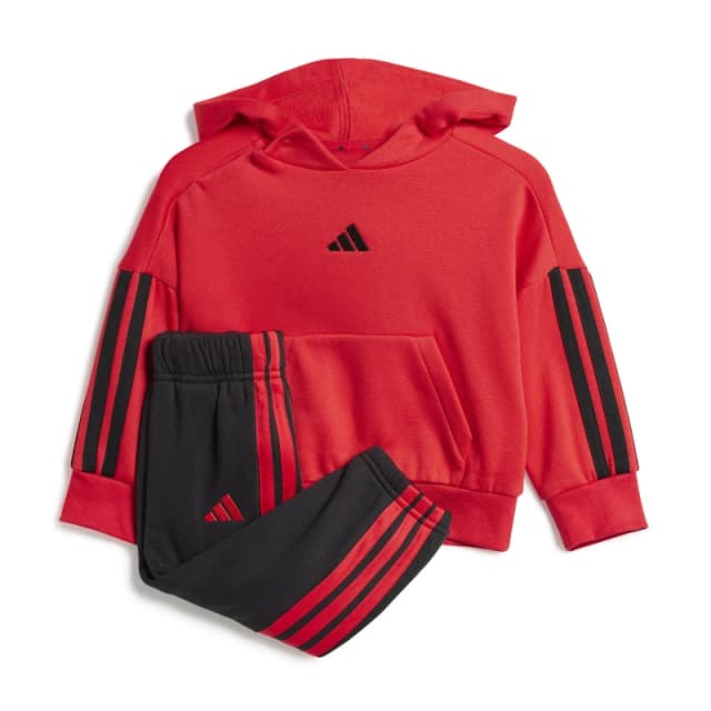 adidas 3-Stripe Essentials Joggers Set Infants Fleece Tracksuits 0-3 Months Red 56201108050