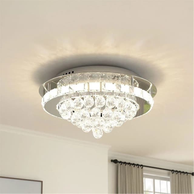 Kabinet UK Round LED Ceiling Light with Crystal Pendant White unisex One Size