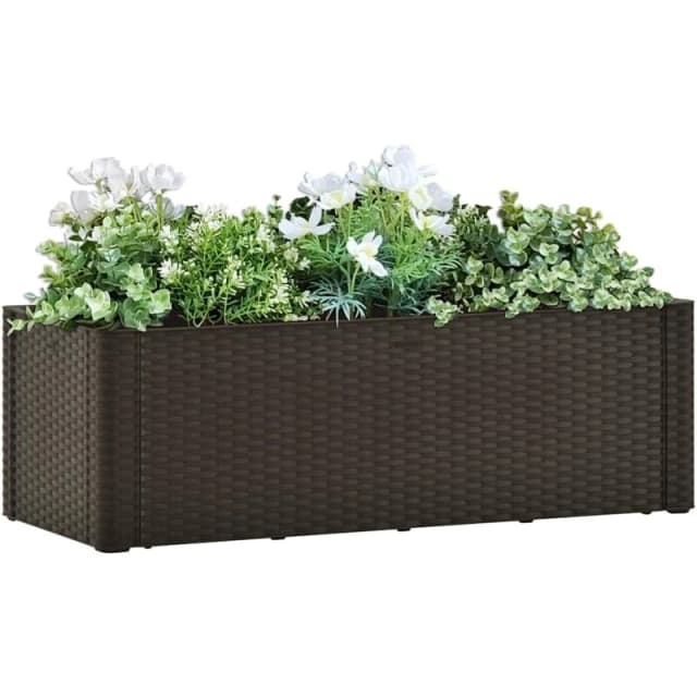 VIDAXL Garden Raised Bed with Self Watering System Mocha 100x43x33cm vidaXL 8720286193877