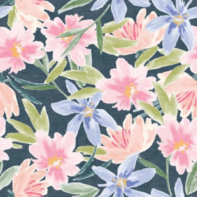 Arthouse Watercolour Floral Navy Wallpaper