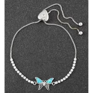 Opalique Platinum Plated Butterfly Friendship Bracelet