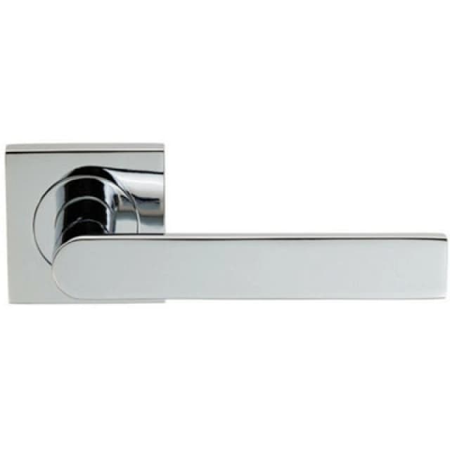 Loops PAIR Flat Rectangular Bar Lever on Square Rose Concealed Fix Polished Chrome Multi