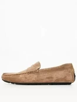 BOSS Noel Suede Moccasin, Beige, Size 43, Men