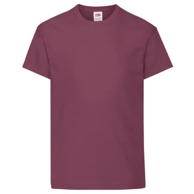 Fruit of the Loom Original Short Sleeve T-Shirt in Burgundy Size: 12-13 Years Burgundy Unisex 12-13 Years
