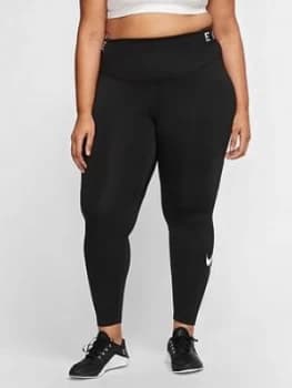 Nike The One Just Do It Leggings (Curve) - Black, Size 18-20=1X, Women