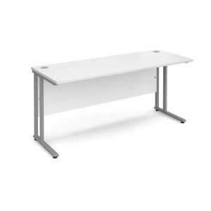 Maestro 25 SL Straight Desk 1600mm x 600mm - Silver Cantilever Frame