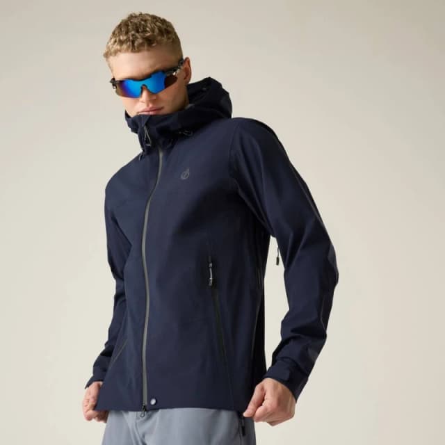Dare 2b Mens Apex 3 Layer Hooded Walking Waterproof Jacket in Mid Navy Size: Small Mid Navy Male S