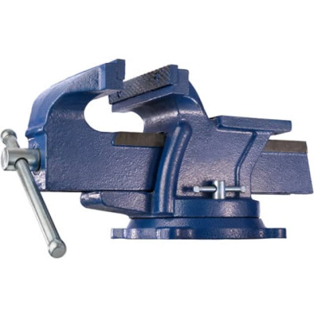 Tectake Bench Vice - Cast Iron, With Anvil, Rotatable, 2 Locking Screws 165mm - Blue