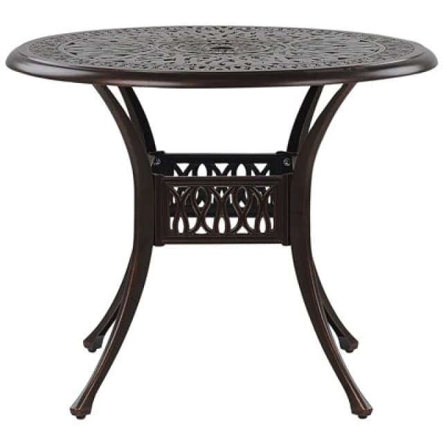 Beliani Outdoor Dining Table For 4 Ancona 90 Cm 90 Cm Metal Dark Brown