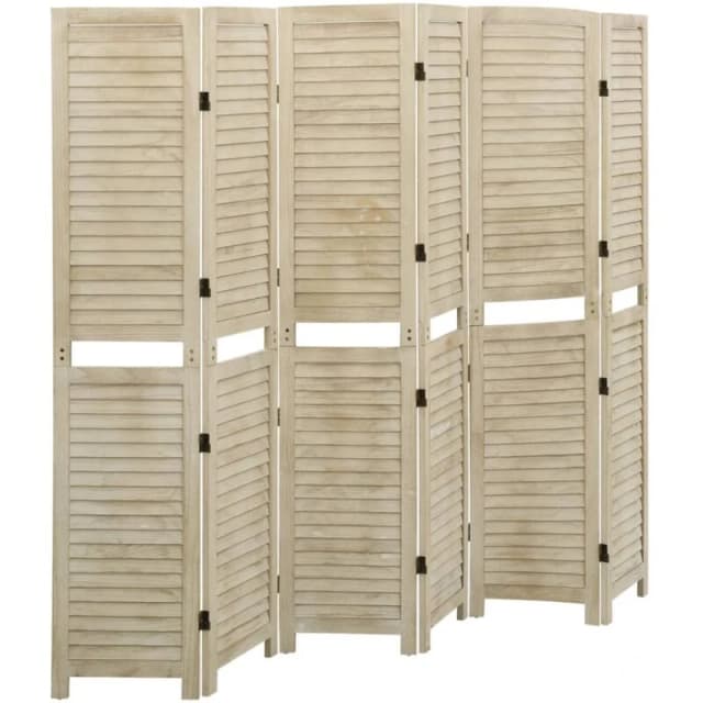 VIDAXL 6-Panel Room Divider 210x165cm Solid Wood Paulownia Vidaxl 8720286655146