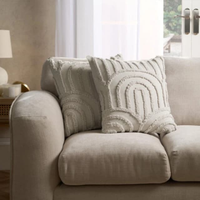 OHS OHS 2 Pack Tufted Arch Cushion Cover in Natural Size: 45cm x 45cm Natural 45cm x 45cm Unisex 5027434205752