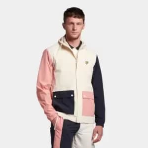 Mens Colour Block Hooded Jacket - Off White - L