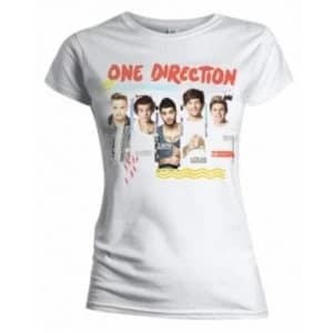One Direction Individual Shots Ladies White T Shirt: X Large