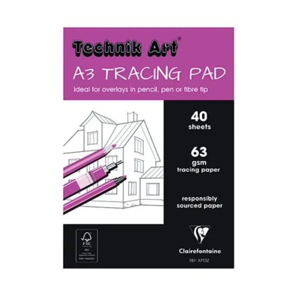 Technik Art Clairefontaine Technik Art Tracing Pad 63gsm A3 40 Sheets XPT3 XPT3