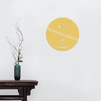 V?rgo Horoscope - Gold Gold Decorative Metal Wall Accessory