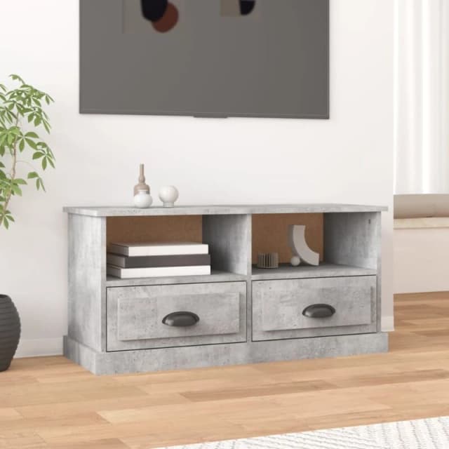 vidaXL TV Cabinet Concrete Grey 93x35.5x45cm Engineered Wood, Grey 816468