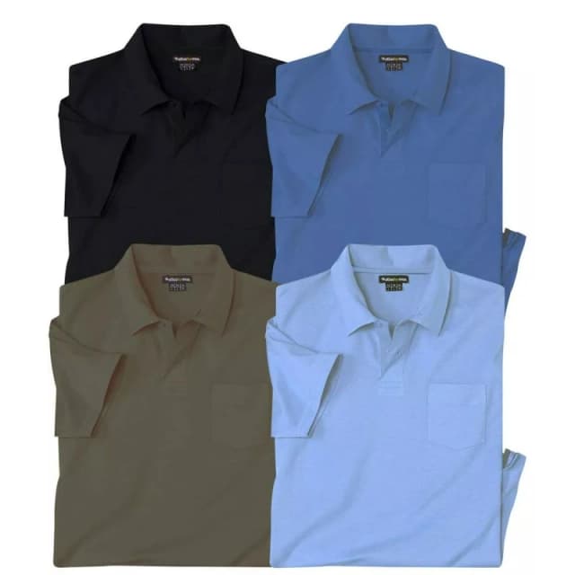 Atlas for Men Atlas for Men Men Jersey Polo Shirt (Pack of 4) in Green Size: large Green L Male 5063750217376