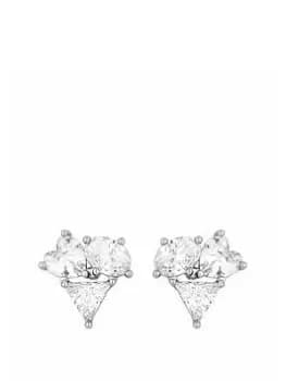 Jon Richard Rhodium Plated Cubic Zirconia Mixed Stone Stud Earrings