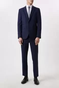 Plus And Tall Tailored Fit Navy Marl Suit Jacket