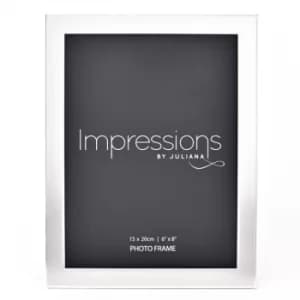 Impressions Photo Frame Matt/Shiny Silver Finish 6" x 8"