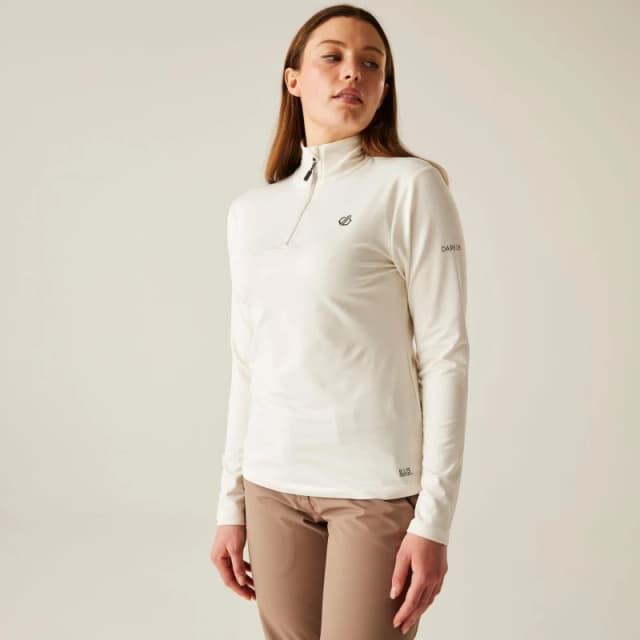 Stretch 1/2 zip base layer For Her Dare 2B Lowline II Blanc Female 40