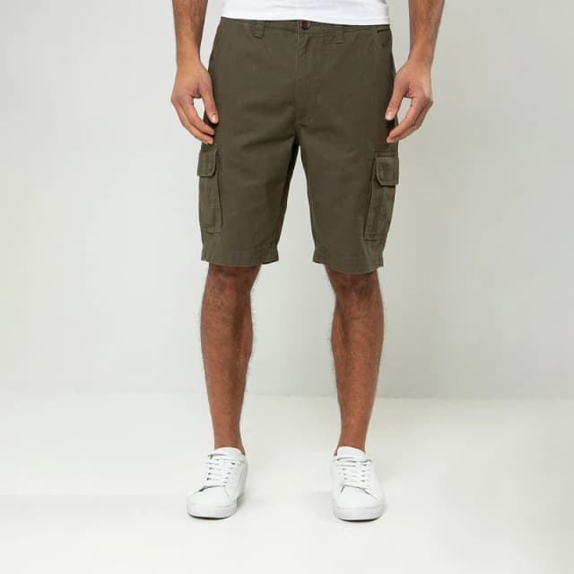 Threadbare Cotton 'Bute' Cargo Shorts Khaki