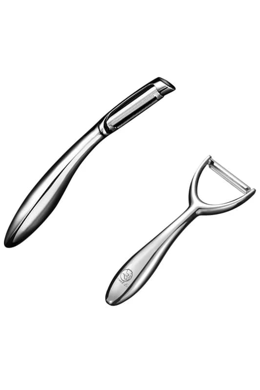 Gourmet Easy I-Shaped & Y-Shaped Stainless Steel Peeler Set - Silver Silver Unisex