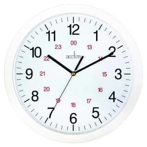 Acctim Metro 24 Hour Plastic Wall Clock 300mm White 21162