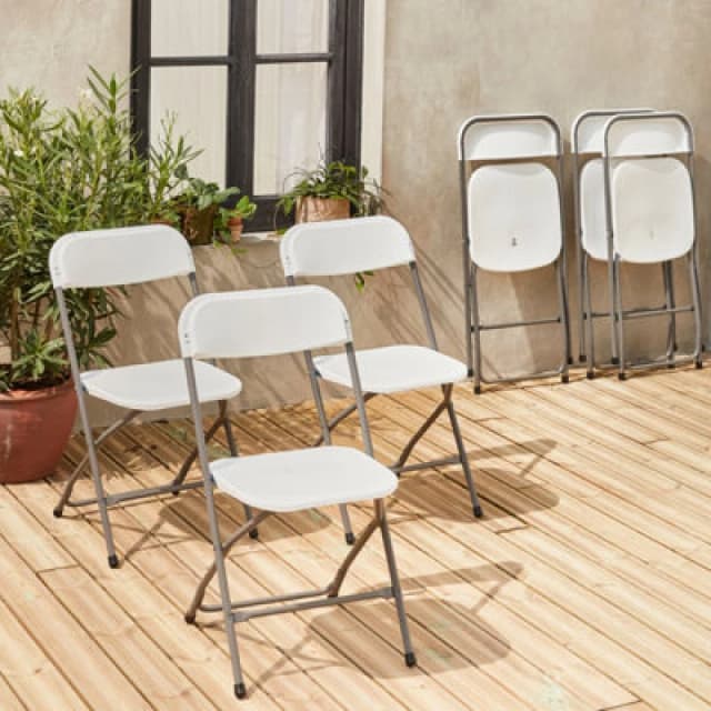 sweeek Set Of 6 Folding Event Chairs White