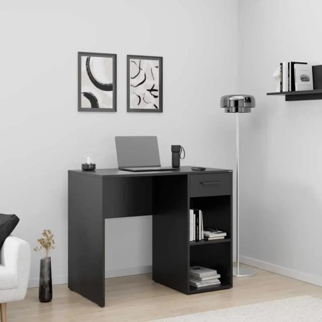FWStyle FWStyle 1 Drawer 2 Shelf Home Office Study Desk Anthracite Grey Grey One Size Unisex 5056413130785