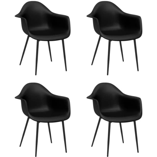 VIDAXL Dining Chairs 4 pcs Black pp Vidaxl 8720286645406