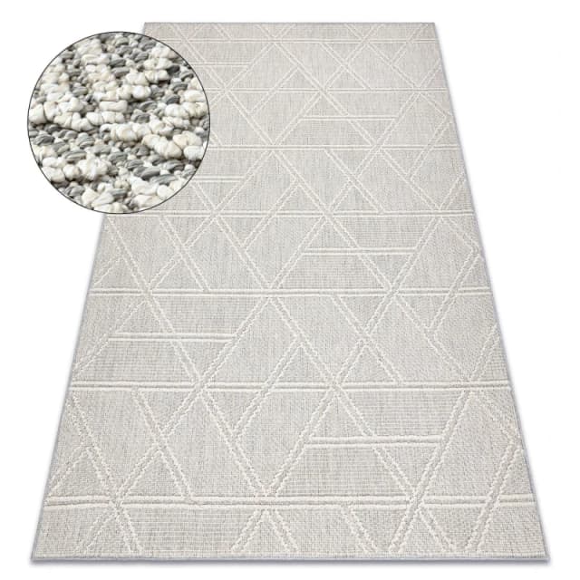RugsX Carpet Jersey 19241 Grey - Rhombuses, Geometric Structural, Loop Boho 80X150 Cm