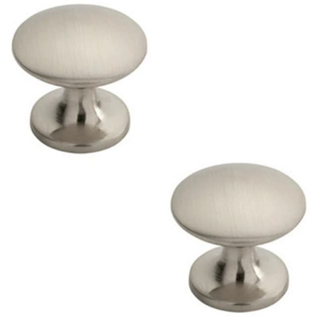 Loops 2x Fingertip Cabinet Door Knob 30mm Diameter Satin Nickel Cupboard Handle Metallics unisex
