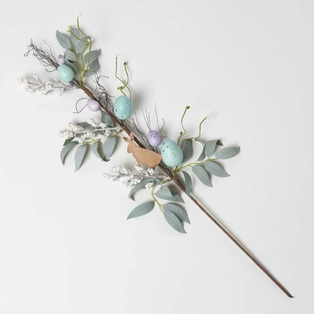 Homescapes Easter Bunny and Artificial Foliage Stem Blue unisex