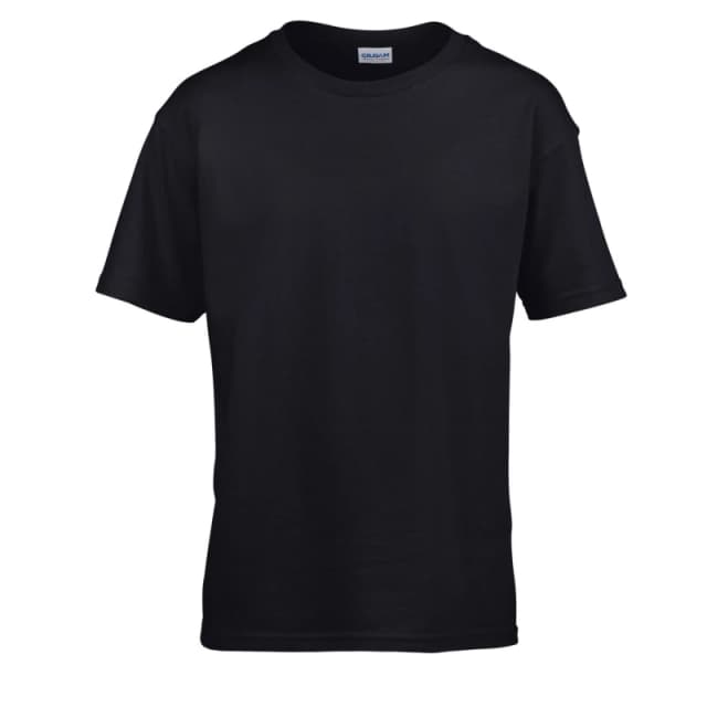 Gildan Childens SoftStyle Ringspun T-Shirt in Black Size: 12-13 Years Black Unisex 12-13 Years