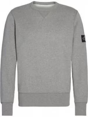 Calvin Klein Jeans Ck Jeans Monogram Sleeve Sweatshirt, Grey, Size L, Men